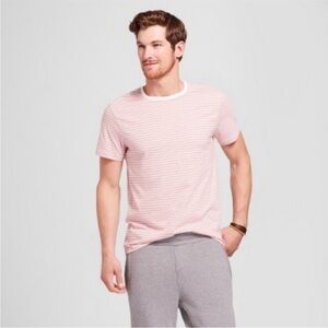 Goodfellow & Co Red & White Striped T-Shirt